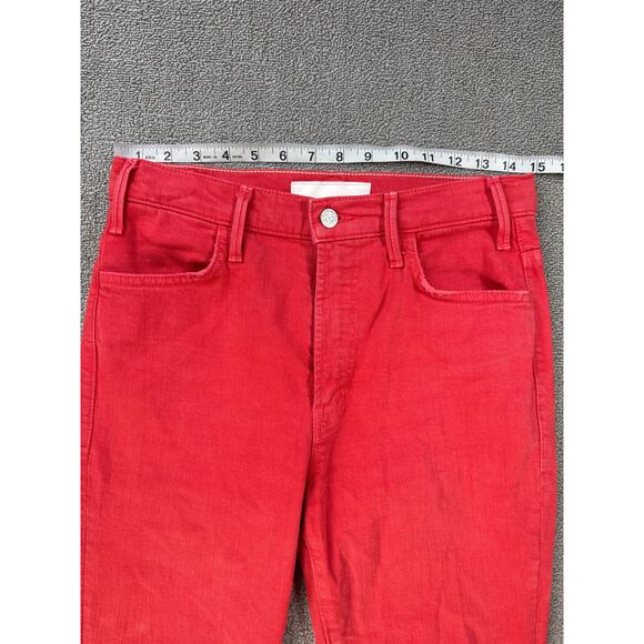 Mother Superior The Hustler Ankle Fray Jeans The Devil May Care Mars Red Sz 28 - Picture 10 of 15
